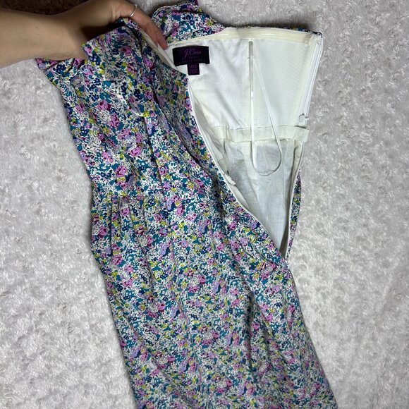 J. Crew made with Liberty Fabric Colorful Floral Print Sheath One Shoulder Dress - Picture 6 of 8